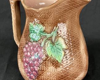 Majolica Pitcher with Fruit Motifs
