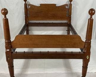 Early Figured Cherry Cannonball Bed