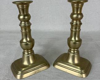 Pair of Brass Push-Up Candlesticks