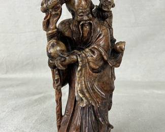 Chinese Carved Stone Figure of Shou Lao