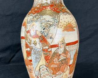 Japanese Satsuma Vase with Figural Motif