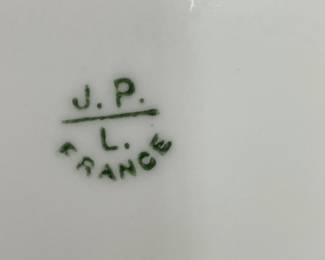 Jean Pouyat Limoges Porcelain Tureen with Serving Spoon
