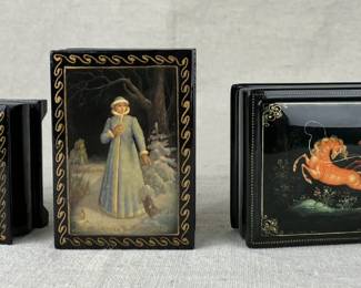 Three Russian Lacquer Boxes