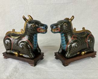 Pair of Chinese Cloisonné Horses