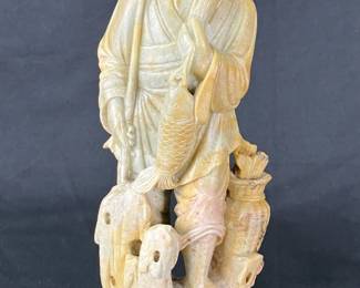 Chinese Soapstone Fisherman Figurine