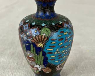 Meiji Period Japanese Cloisonné Cabinet Vase