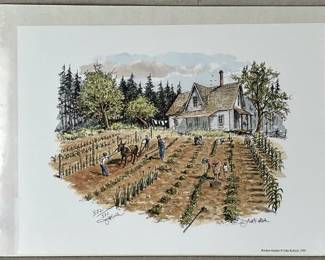 Hand-Signed John Kollock Print, Kitchen Garden