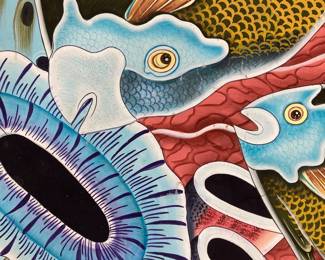 Chinese Tropical Fish Painting on Silk