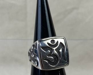 John Hardy Sterling Silver OM Ring