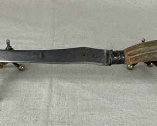 Harrison Brothers & Howson Antler and Silverplate Carving Knife with Knife Rests