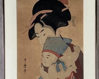 Japanese Woodblock Print by Kitagawa Utamaro