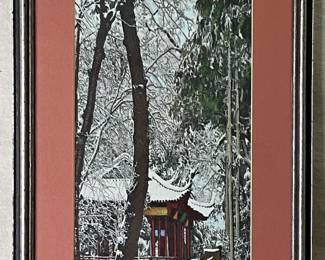 Japanese Winter Landscape Embroidered Tapestry