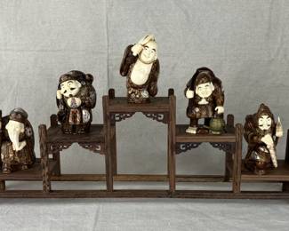 Carved Set of the Seven Lucky Gods (Shichifukujin), Early to Mid-20th Century