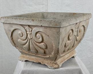 Fleur de Lis Concrete Planter