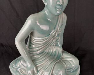 Celadon Tibetan Monk Sculpture