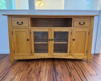 39 SolidEntertainmentCenterLikelyOakAmishStyleMissionDesign