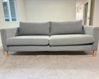58 GrayFabricSofawWashableCushionCoversWoodLegs