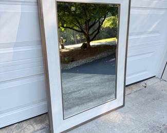40 LargeRectangularWallMirrorwBrushedMetallicFrame