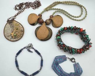 72 MixedJewelryLotGlazedClayNecklaceBeadedBracelets