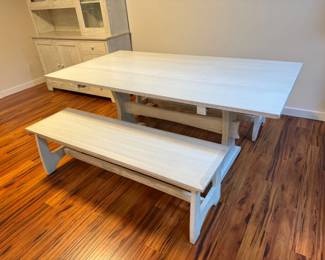 36 SolidWoodDiningTablewTwoBenchesAmishStyleDesign