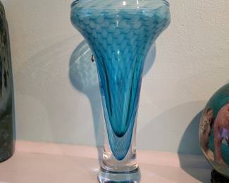 HAND BLOWN GLASS VASE