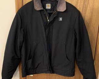 Carhartt black classic canvas/ quilted lined work jacket - L