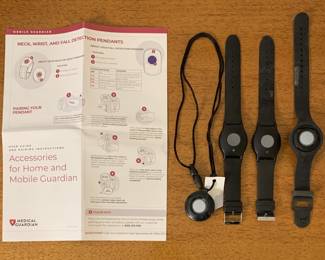Neck, wrist and fall detection pendants.