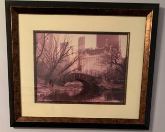 Framed photograph print of Central Park looking southeast to The Plaza Hotel