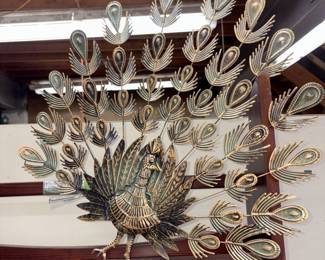 Vtg Peacock Metal Wall Art!