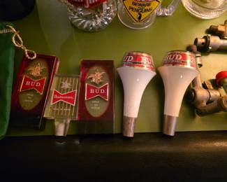 Vintage budweiser beer taps.