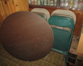 Card Table & Steel Chairs