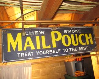 Antique Mail Pouch Tobacco Sign "Porcelain"