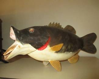 Lg. Hand Carved Wood Fish