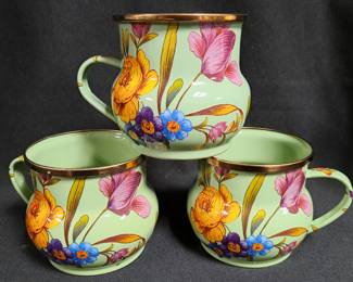 MACKENZIE CHILDS 3 COFFEE MUGS