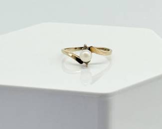 5 10KGoldRingwPearlDiamondRing125g