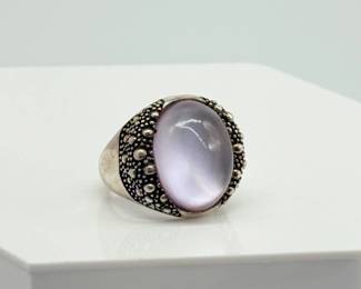 99 MichaelDawkinsStarryNightSterlingOvalAmethystRing