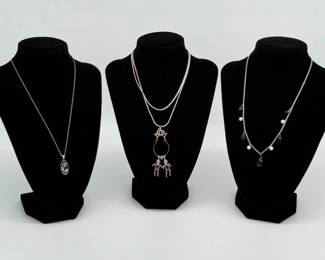 103 SterlingNecklaceswSyntheticGemstones