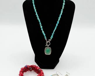 29 CarolynPollackSterlingBeadedNecklaceBraceletEarrings