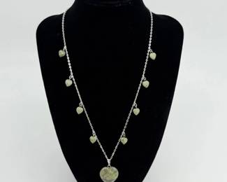 22 SterlingConnemataMarbleNecklaceTurquoiseEarringsJadePendant