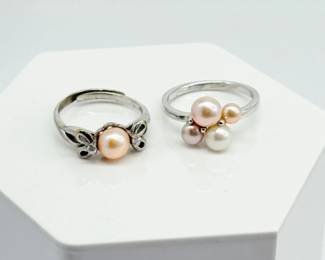 100 SterlingPearlRings