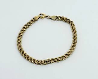 9 10KGoldBraidedChainBracelet3g