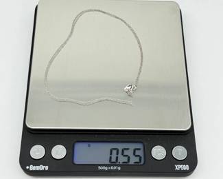 16 10KWhiteGoldOShape18ChainNecklace55g