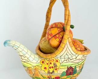 75 JimShoreHeartwoodCreekBasketofPlentyFigurine