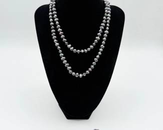 131 CulturedTahitianPearlNecklaceRingsSterlingEarrings