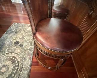 Leather Barstool side view