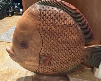 Wood carved fish