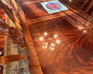 Formal dining room table top view