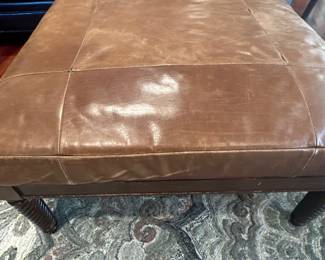 Leather ottoman