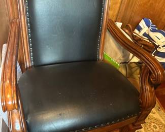 Leather side chair