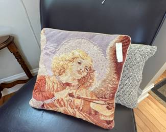 Needlepoint angel pillow